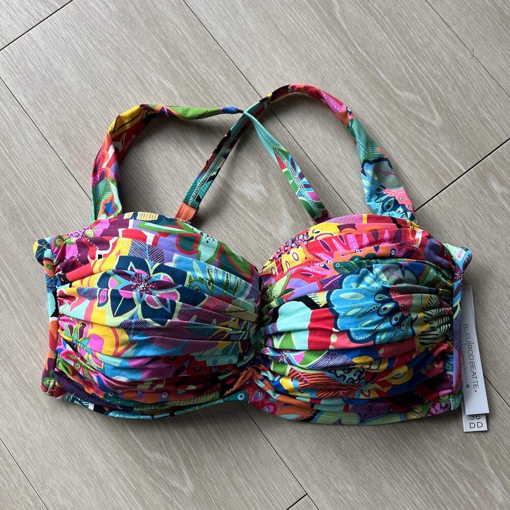 Bleu Rod Beattie Go For Bold Shirred Bikini Top Size 36 DD